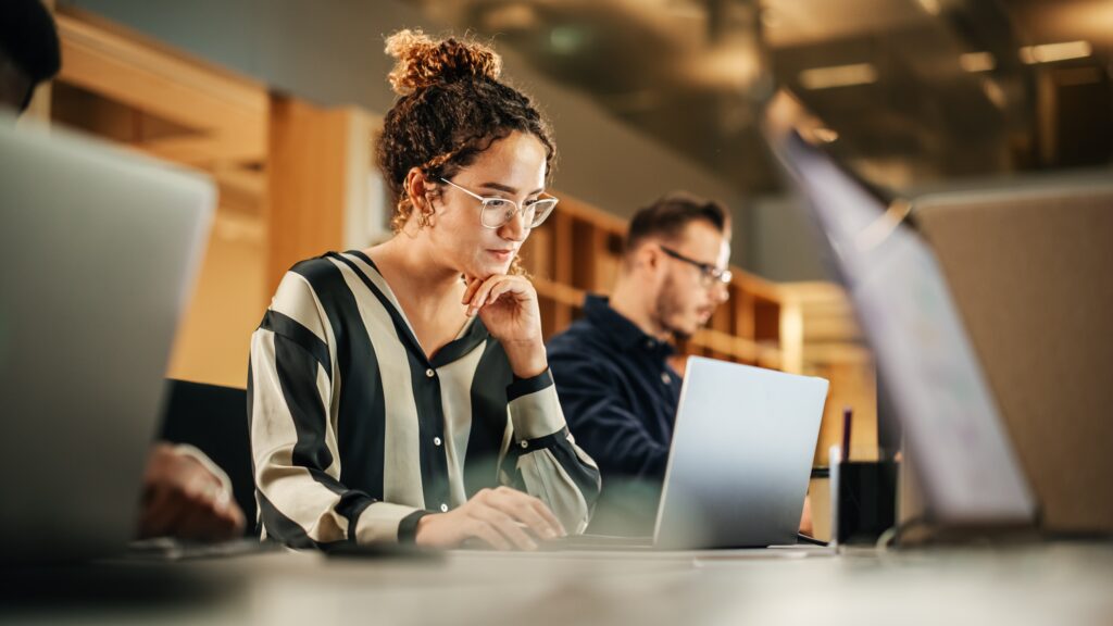 woman mastering different marketing skills